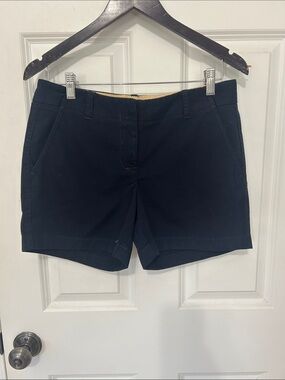 J. Crew Weathered City Fit Chino ClassicTwill Cotton Shorts Size 4 Navy Blue